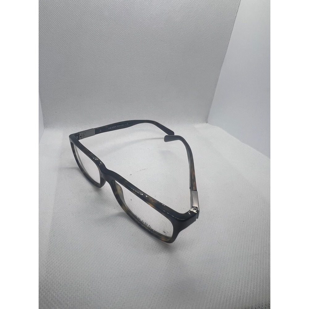 Prada VPR 02O Tortoise Shell Rectangular Eyeglasses Frames 55-16-140 Italy - Picture 5 of 6